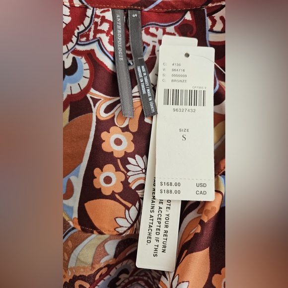 Anthropologie Somerset Maxi Bronze Floral Cotton Dress - Picture 6 of 6